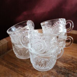 Vintage 6pc L.E. Smith Glass Punch cup Set